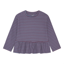 Birkholm Peplum Rib Bluse Støvet Blå & Støvet Lilla